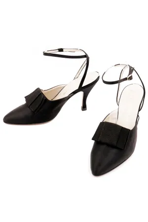 1990s Isaac Mizrahi Vintage Ankle Strap Bow Pointed Toe Heels