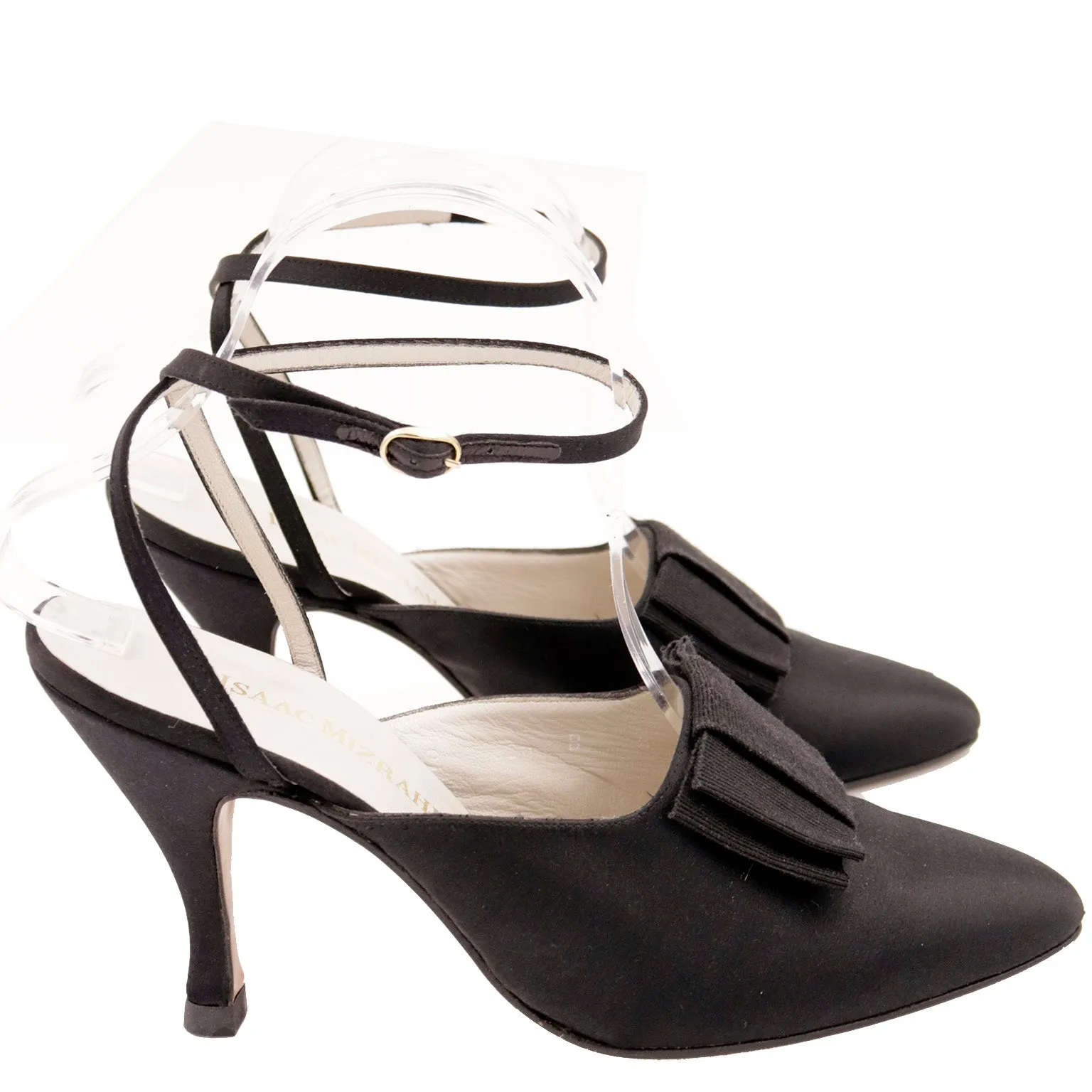 1990s Isaac Mizrahi Vintage Ankle Strap Bow Pointed Toe Heels