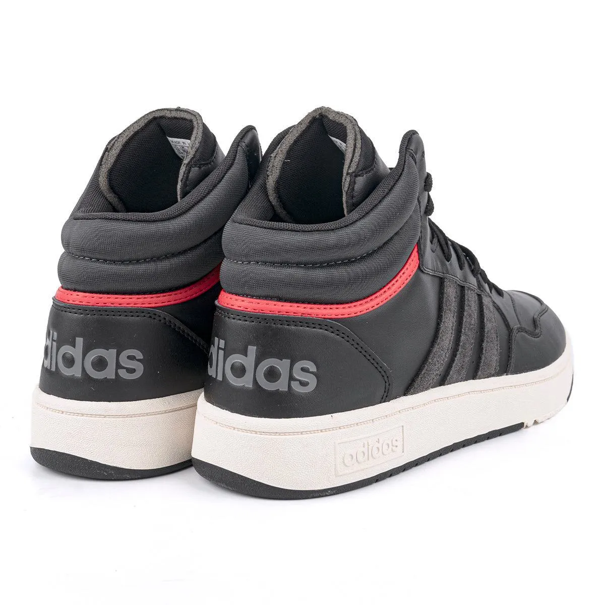 Adidas Hoops 3.0 Classic Vintage Sport Shoes Leather Black Colour For Men