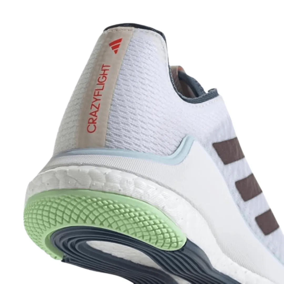 Adidas Women's Crazyflight Indoor Court Shoe - White/Aurora Metallic/Bright Red