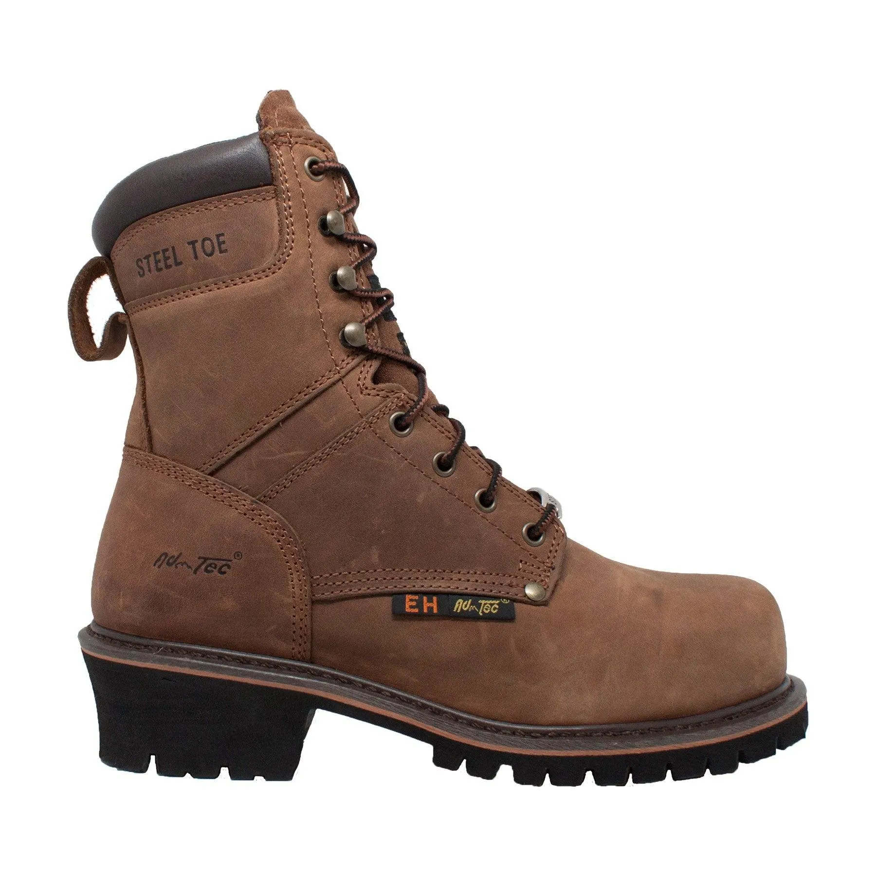 AdTec Men's 9" Steel Toe Super Logger Brown