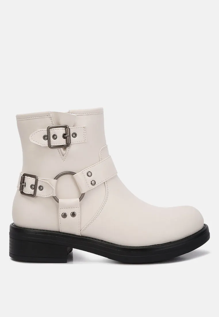 Allux Faux Leather Pin Buckle Boots