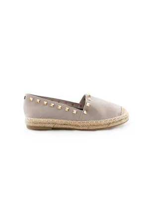 Amera- Grey Suede Studded Espadrilles