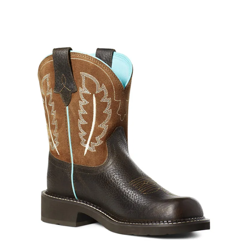 'Ariat' Women's 8" Fatbaby Feather II Western Round Toe - Dark Cottage