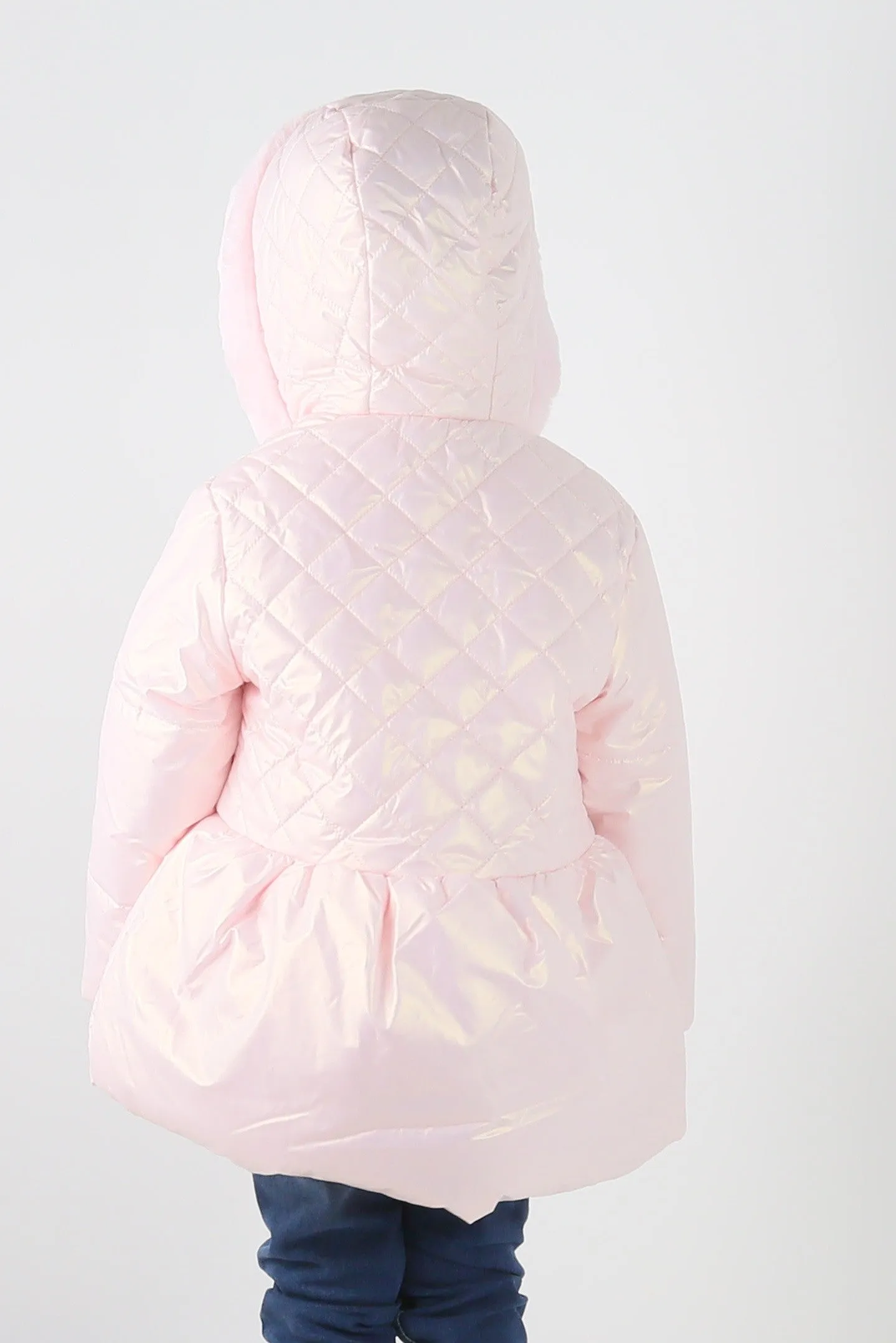 Baby & Girls' Quilted Hooded Puffer Coat - SASHA - Pink