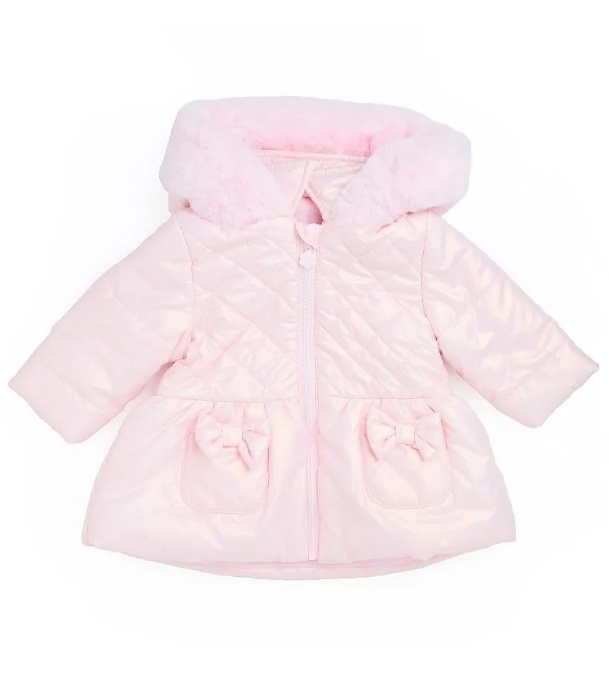 Baby & Girls' Quilted Hooded Puffer Coat - SASHA - Pink