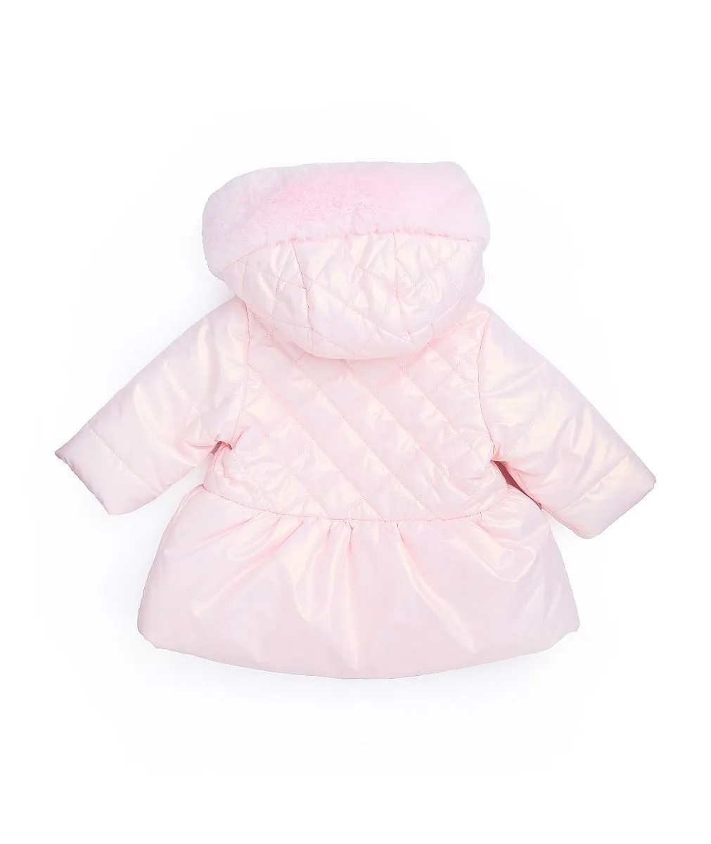 Baby & Girls' Quilted Hooded Puffer Coat - SASHA - Pink