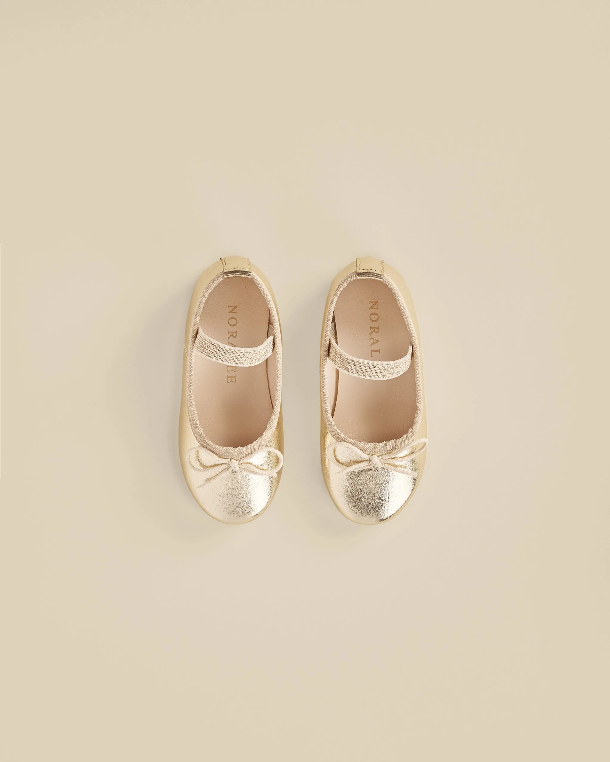 Ballet Flats | Metallic Ecru