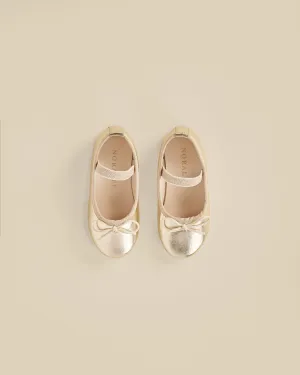 Ballet Flats | Metallic Ecru