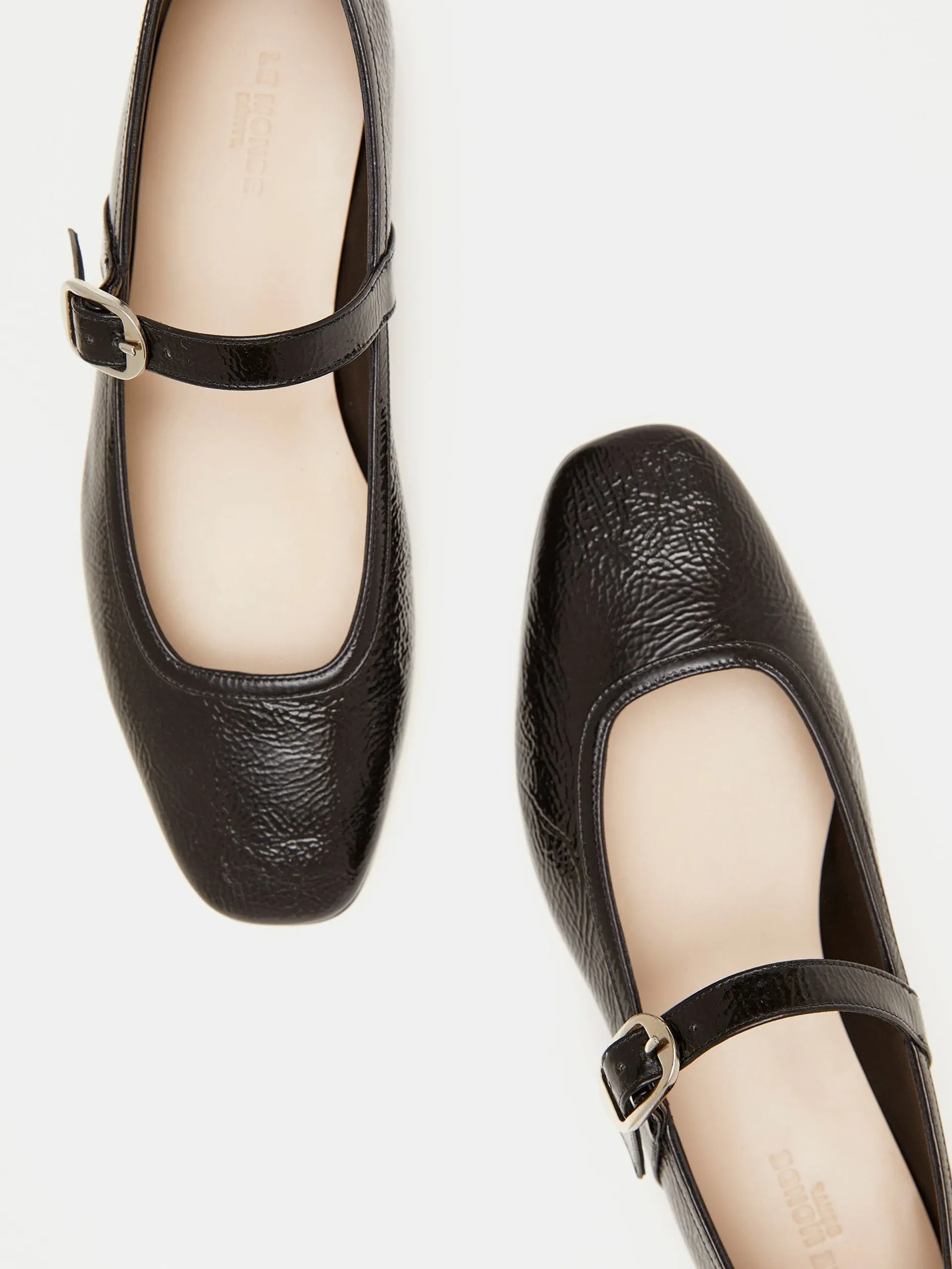 Black patent Leather leather ballet Mary Jane flats