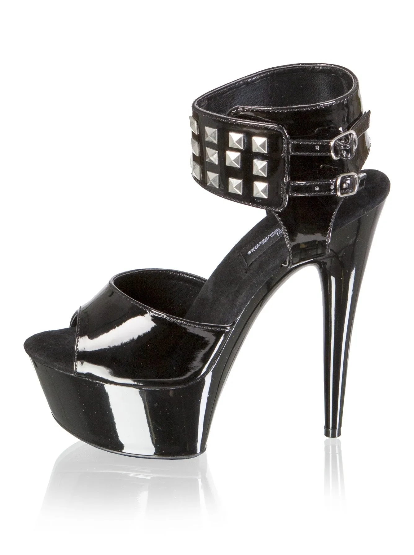 Black Pyramid Studded Strap Platforms - UK 5