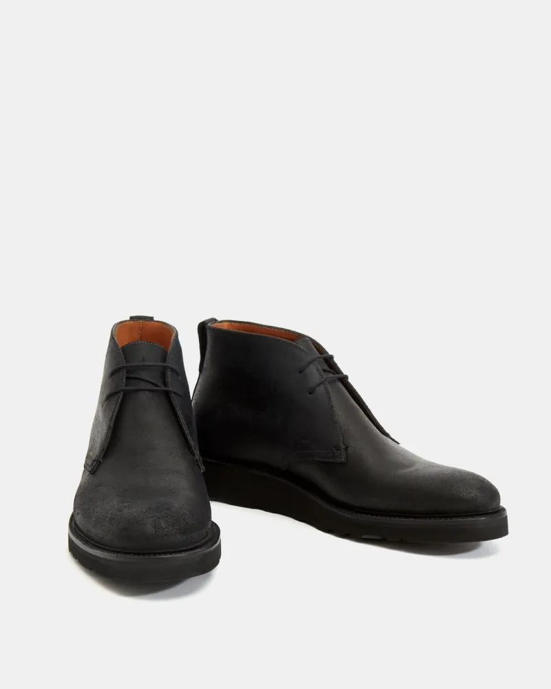 Black Waxed Suede Lightweight Chukka Boot