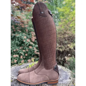 Custom Kingsley Olbia 01 Dressage Boot - Squares Brown with Brown Suede - 40.5 MA/S