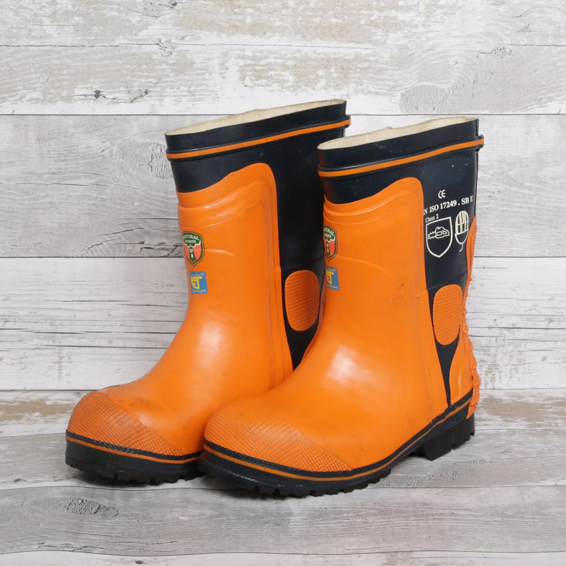 De-Branded Steel Toe Cap Chainsaw Class 2 Wellington Boots UK5