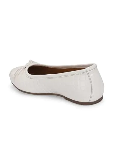 Delize Womens White Ballerina 942A-40