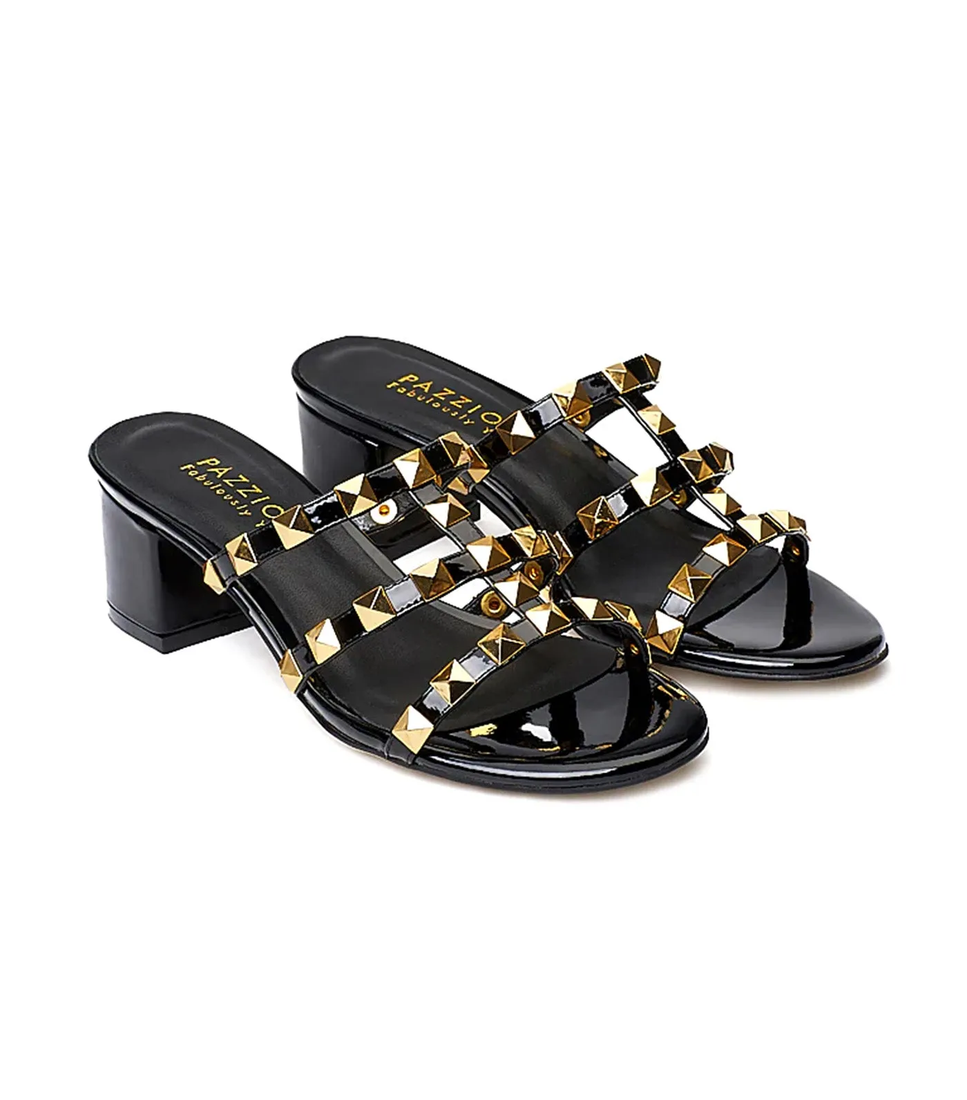 Dion Studded Slide Sandals Black