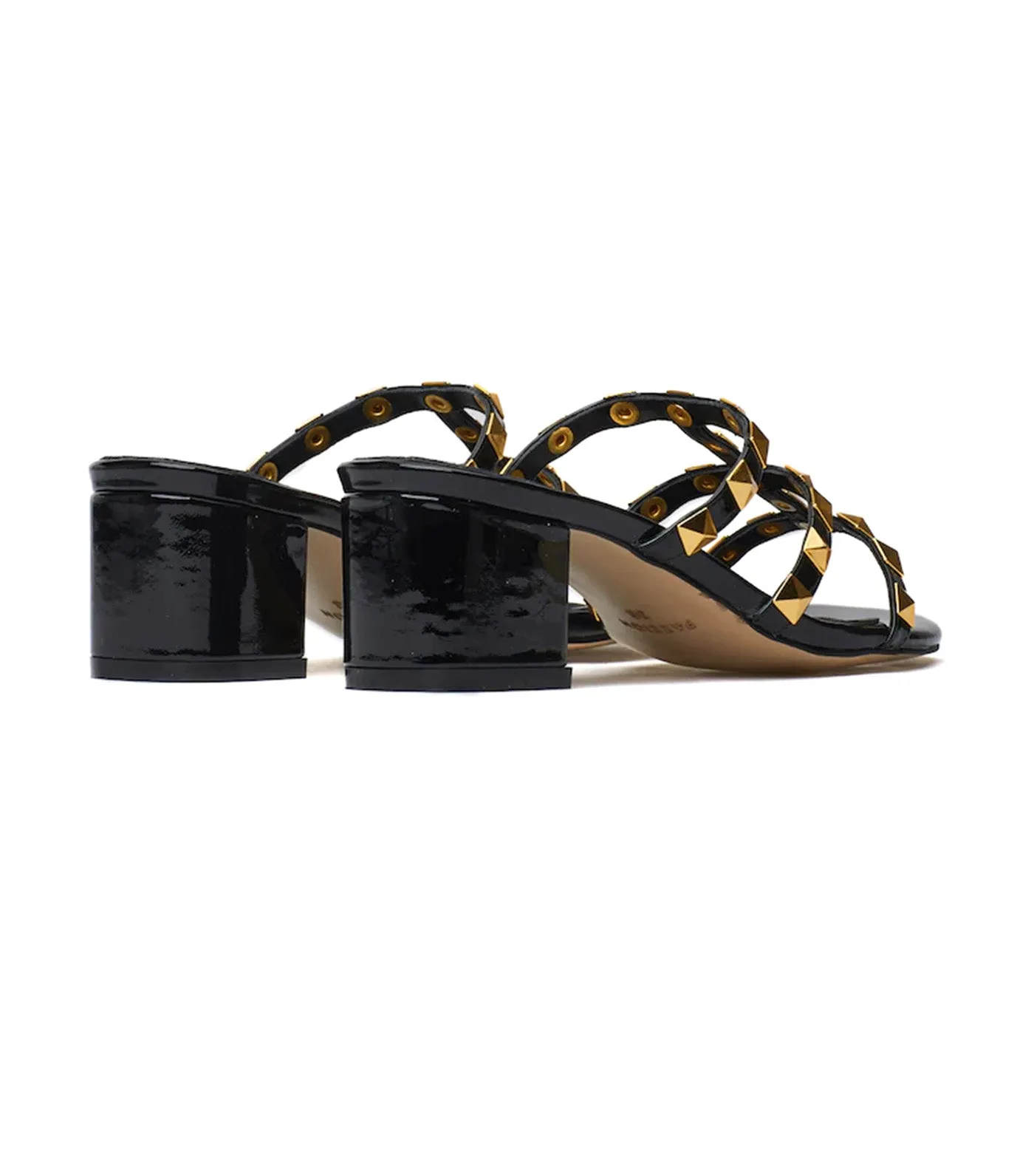 Dion Studded Slide Sandals Black