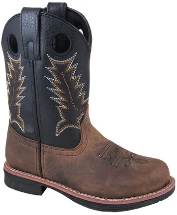 Distressed Brown Round Toe Buffalo Boots for Kids from Smoky Mountain Boots