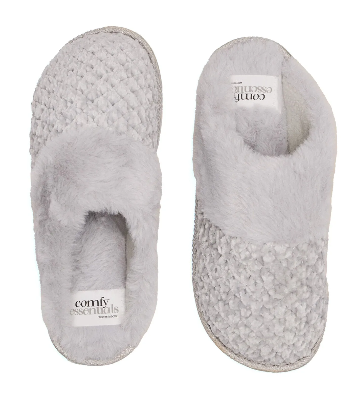 Furry Slippers Gray