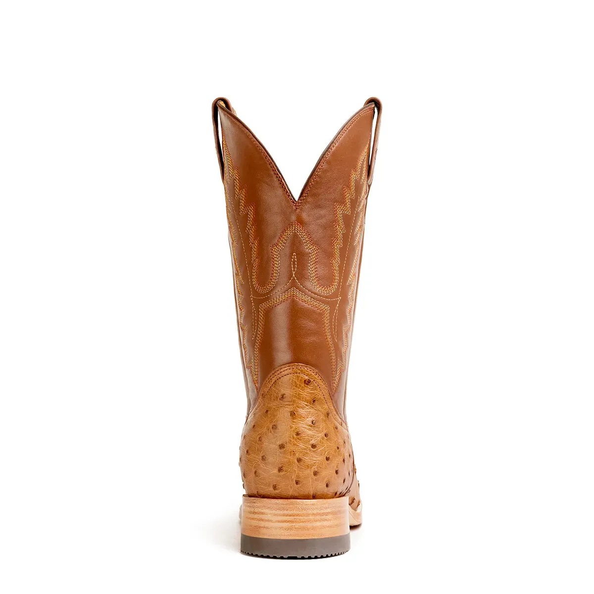 Gavel Men's Antonio Full Quill Ostrich Boots - Cognac