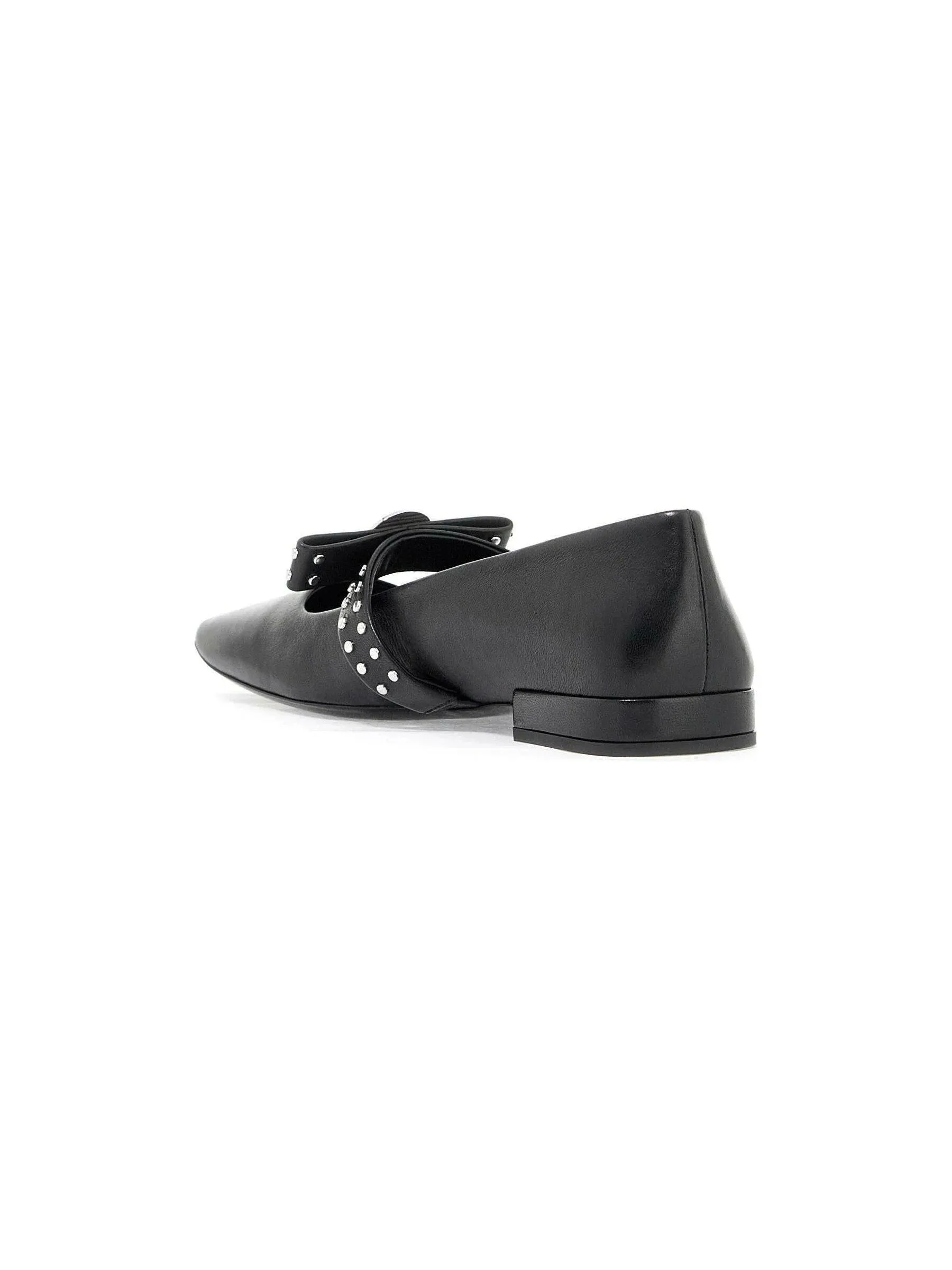 Gianni Ribbon Studded Leather Ballerinas