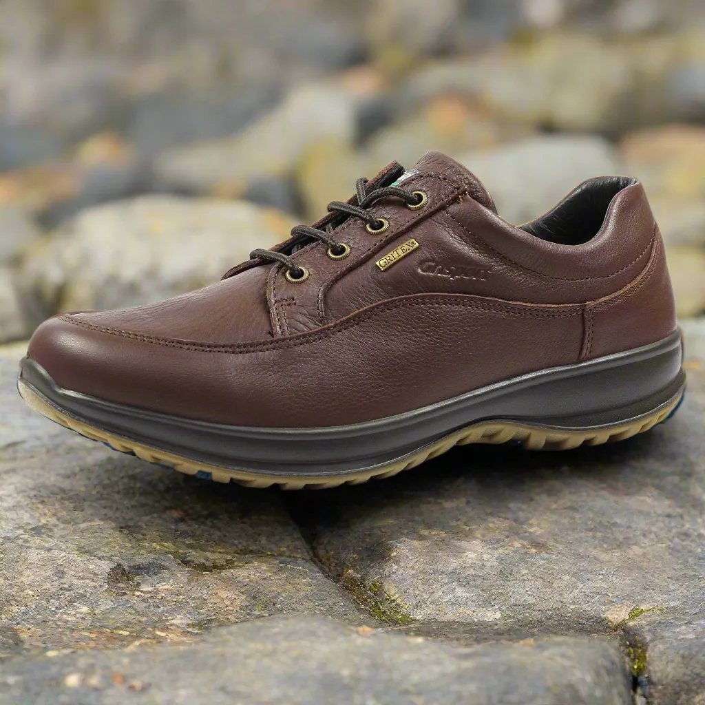 Grisport Livingston Brown Shoes Leather Walking Shoe Water Resistant Comfort