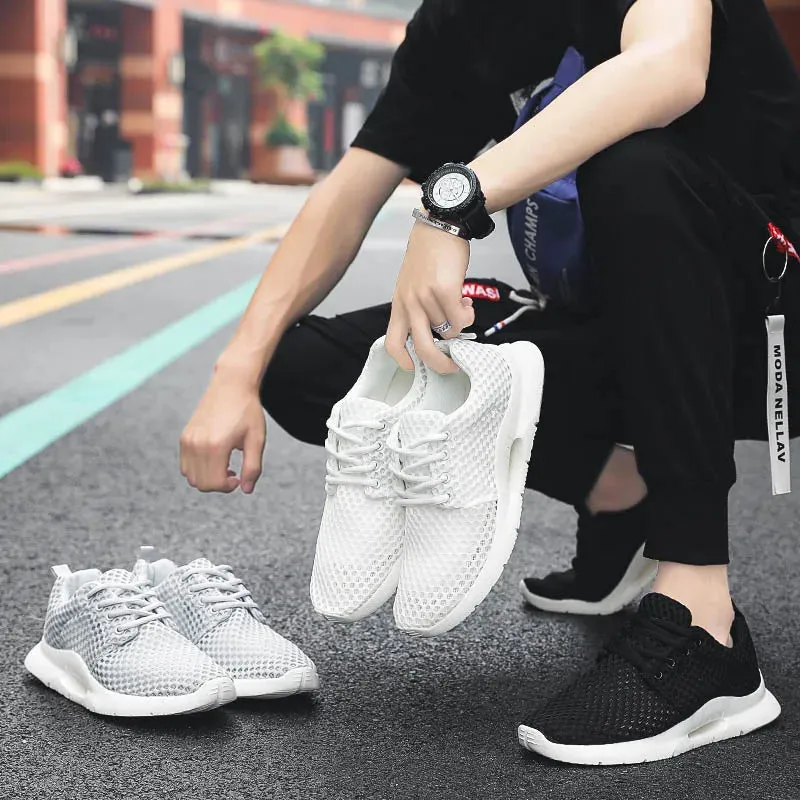 Hnzxzm New Mesh Mens Shoes Casual Breathable Sneakers Men Summer White Tenis Masculino Hombre Man Black Flat Erkek Sport Ayakkabi