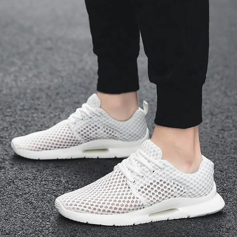 Hnzxzm New Mesh Mens Shoes Casual Breathable Sneakers Men Summer White Tenis Masculino Hombre Man Black Flat Erkek Sport Ayakkabi