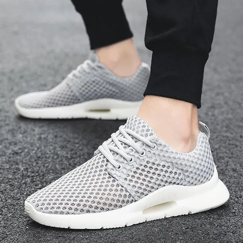 Hnzxzm New Mesh Mens Shoes Casual Breathable Sneakers Men Summer White Tenis Masculino Hombre Man Black Flat Erkek Sport Ayakkabi