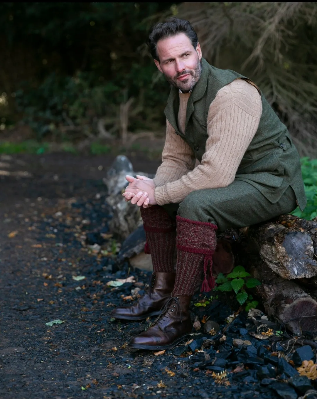 House of Cheviot Reivers hunting, shooting, farming and fishing socks in Merlot. Now 40% off