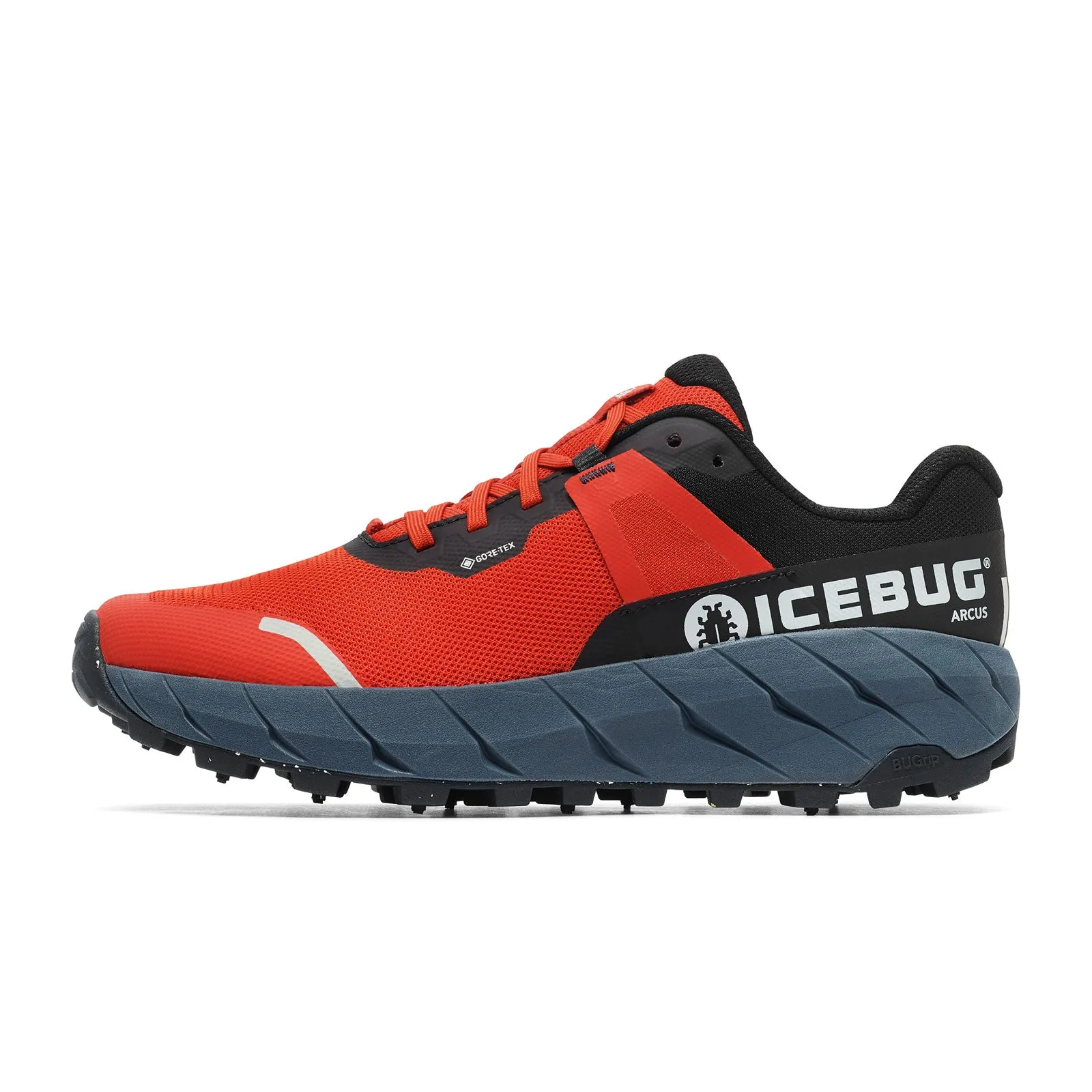 Icebug Arcus BUGrip GTX Hiking Shoe (Men) - Midnight/Red with Studs