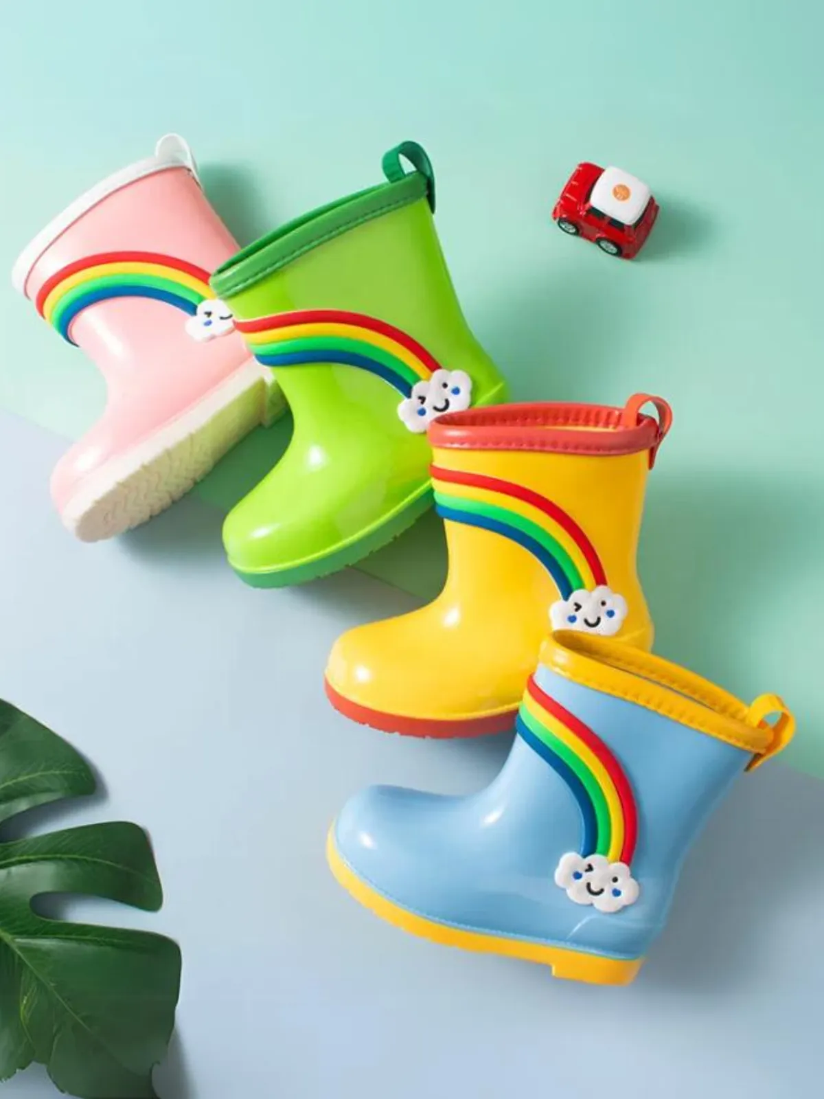 Jumping Puddles Rainbow Rain Boots By Liv And Mia