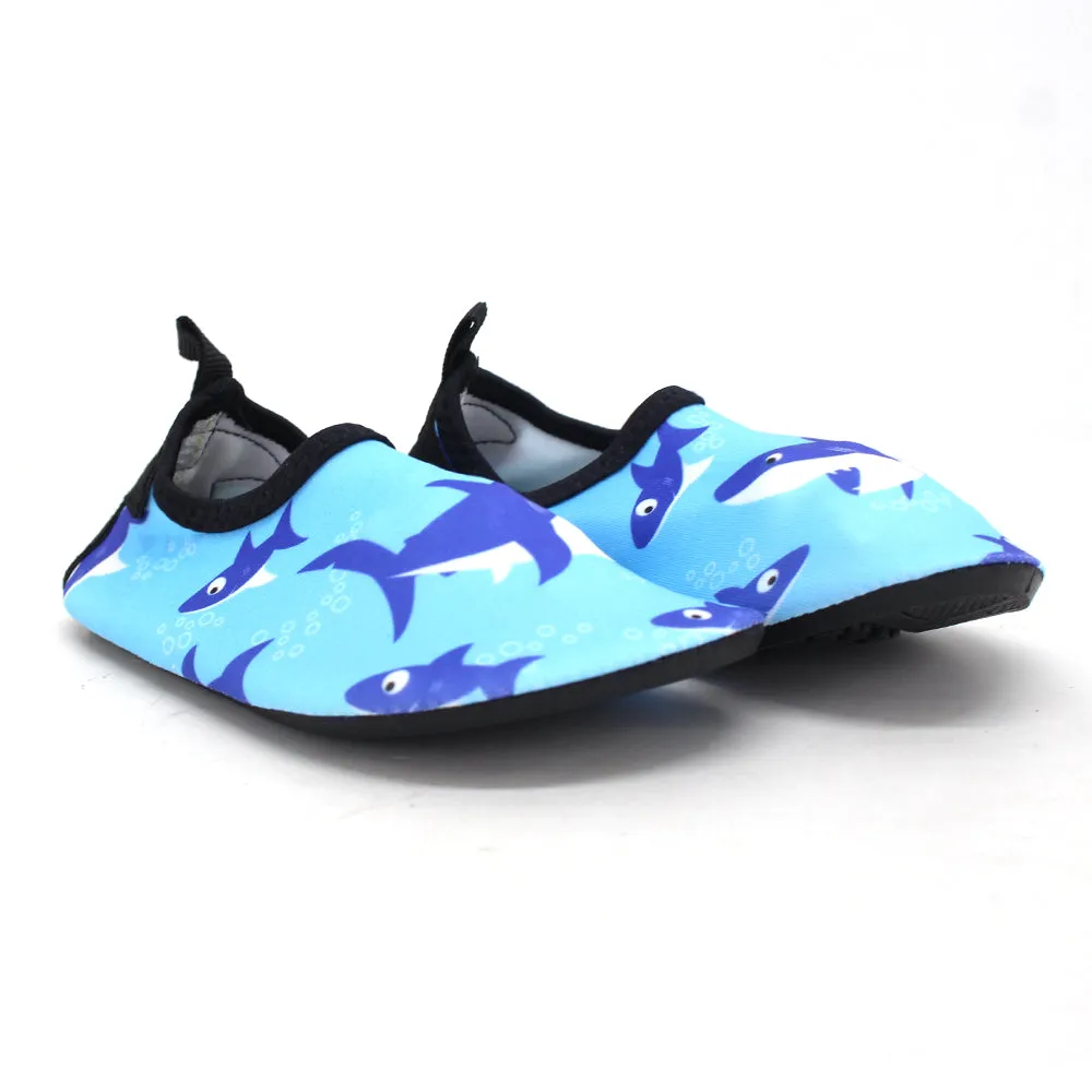 Kid's Girl Sharks Printed Water Shoes,Blue