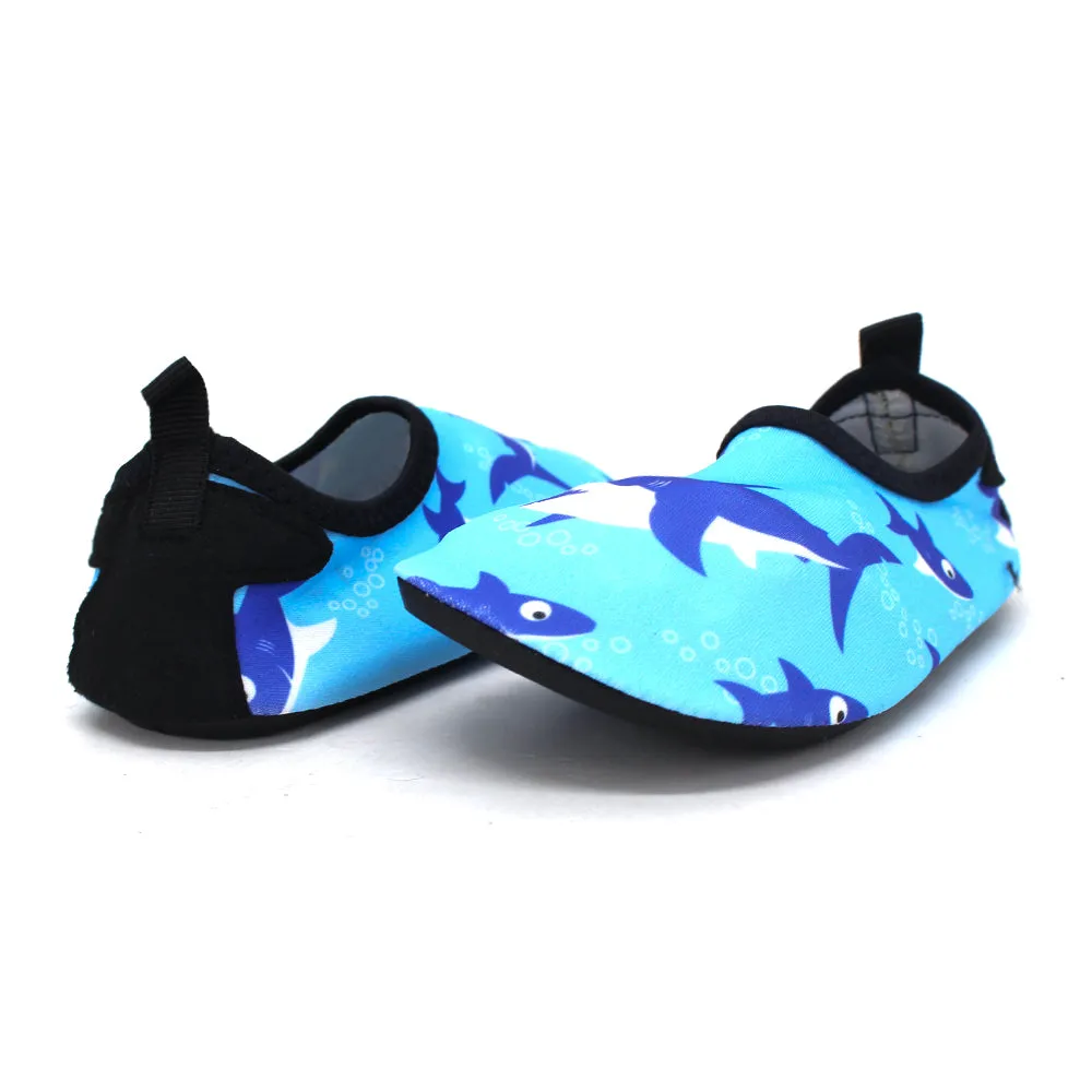 Kid's Girl Sharks Printed Water Shoes,Blue