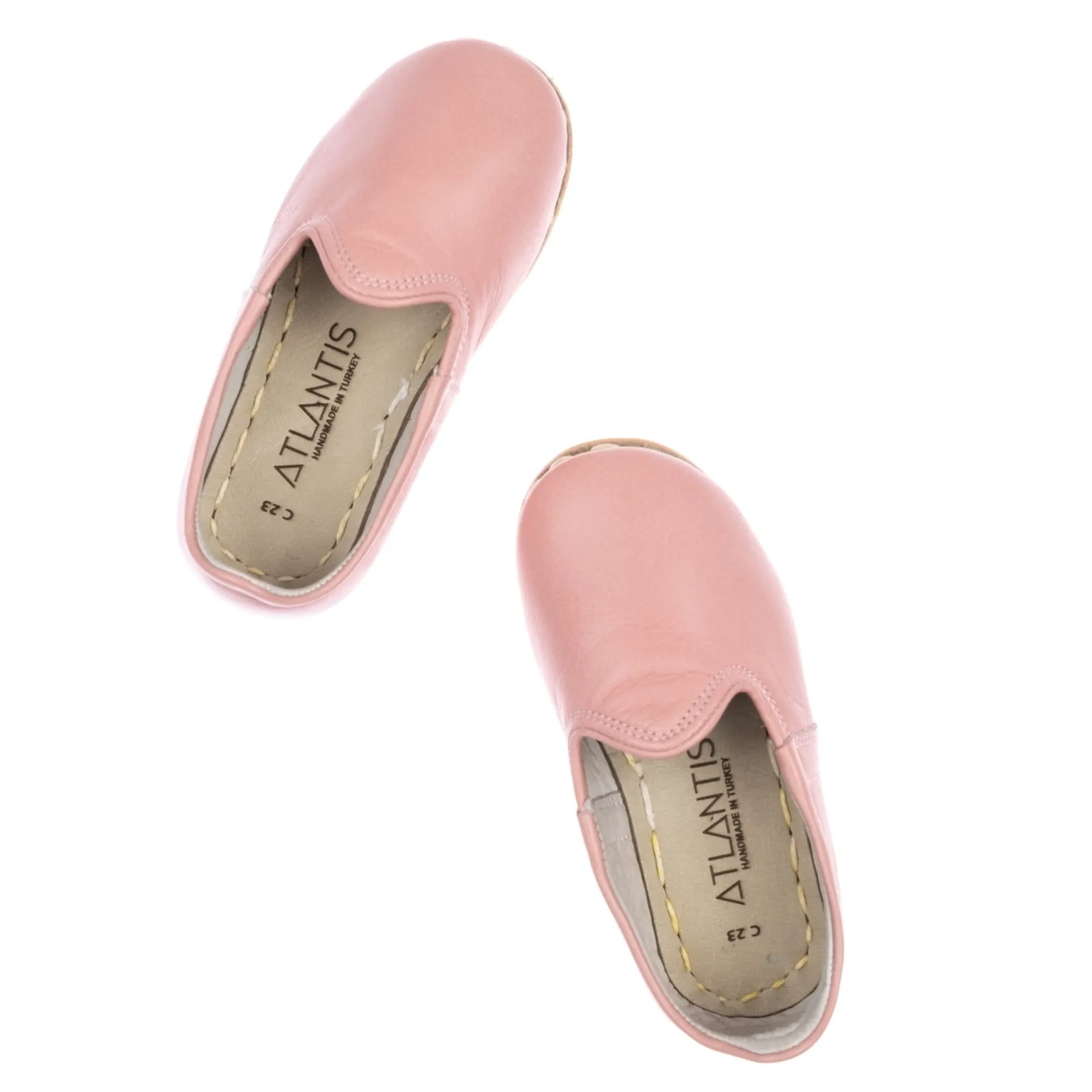 Kids Powder Pink Leather Shoes