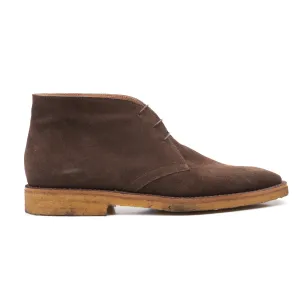 KITON Brown Calfskin Suede Leather 3 Eyelet Ankle Chukka Boots Shoes NEW US 10.5