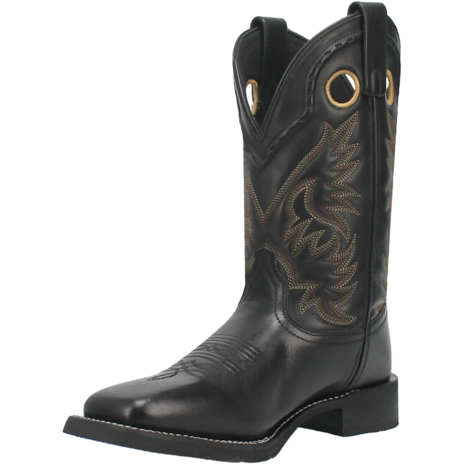 Laredo Mens Kane Black Leather Western Work Boots