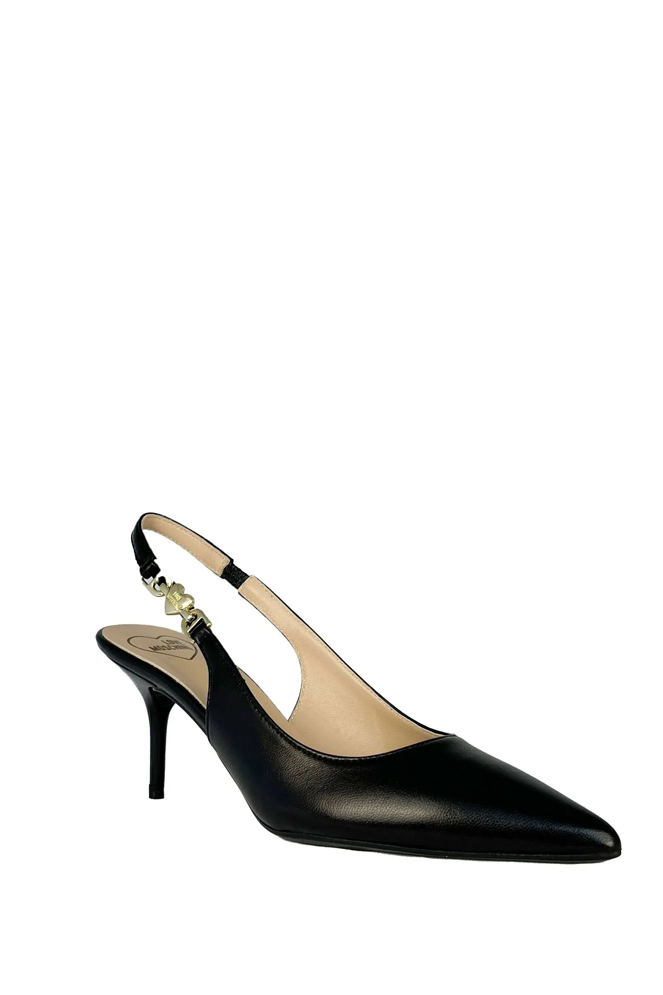 Love Chain-strap 70 Slingback Pump - Black Leather