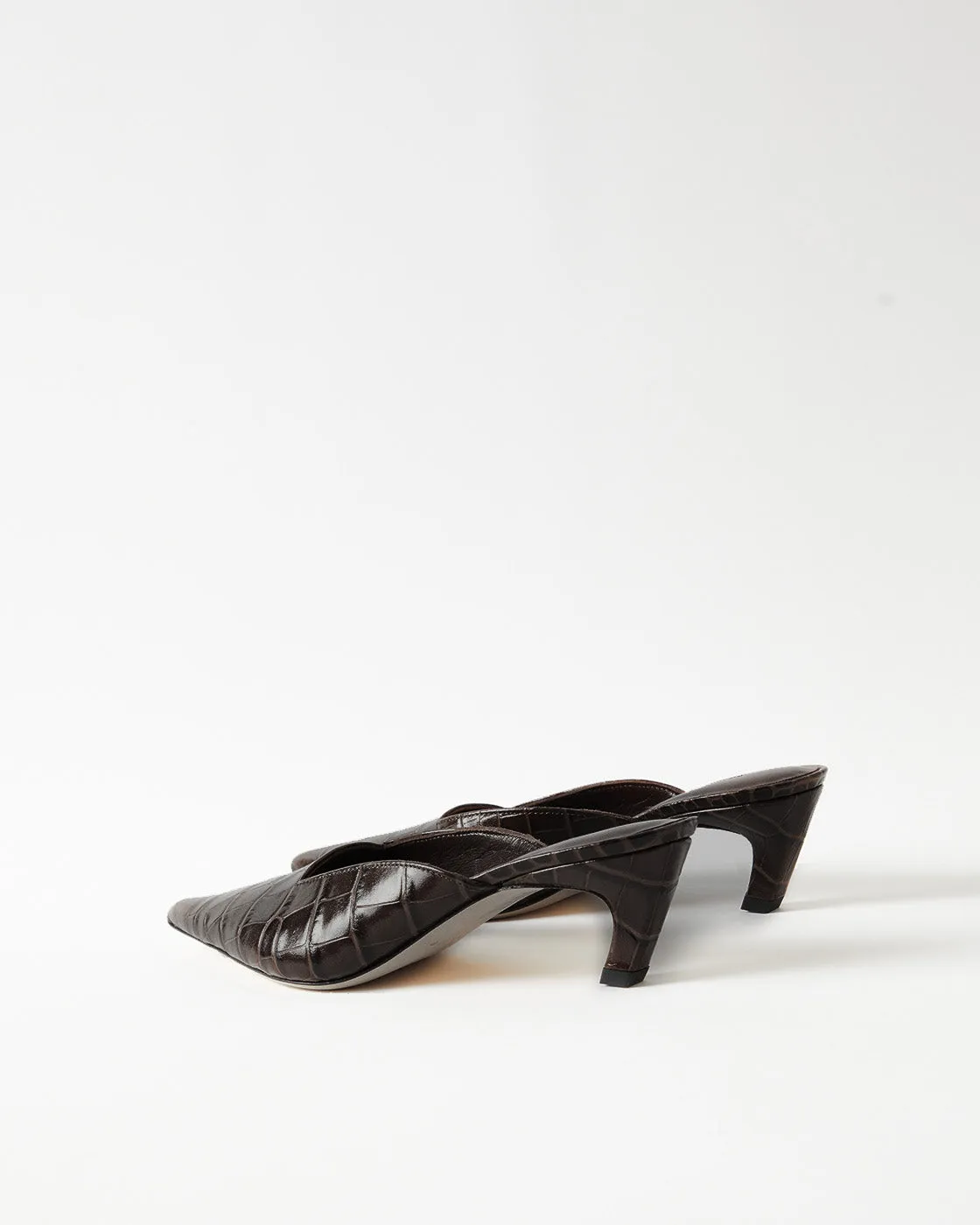 Mathilde Mule Leather Emboss Croc Black