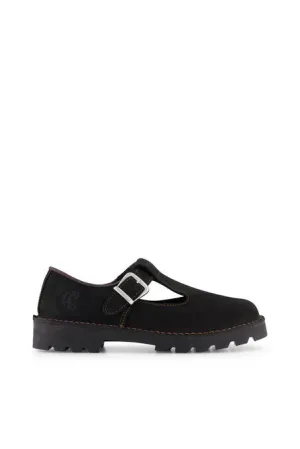 Mckinlays X Commonplace - Popham T Bar Shoe, Black Leather