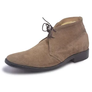 Men Light Brown Chukka Boots Suede Leather with Laces