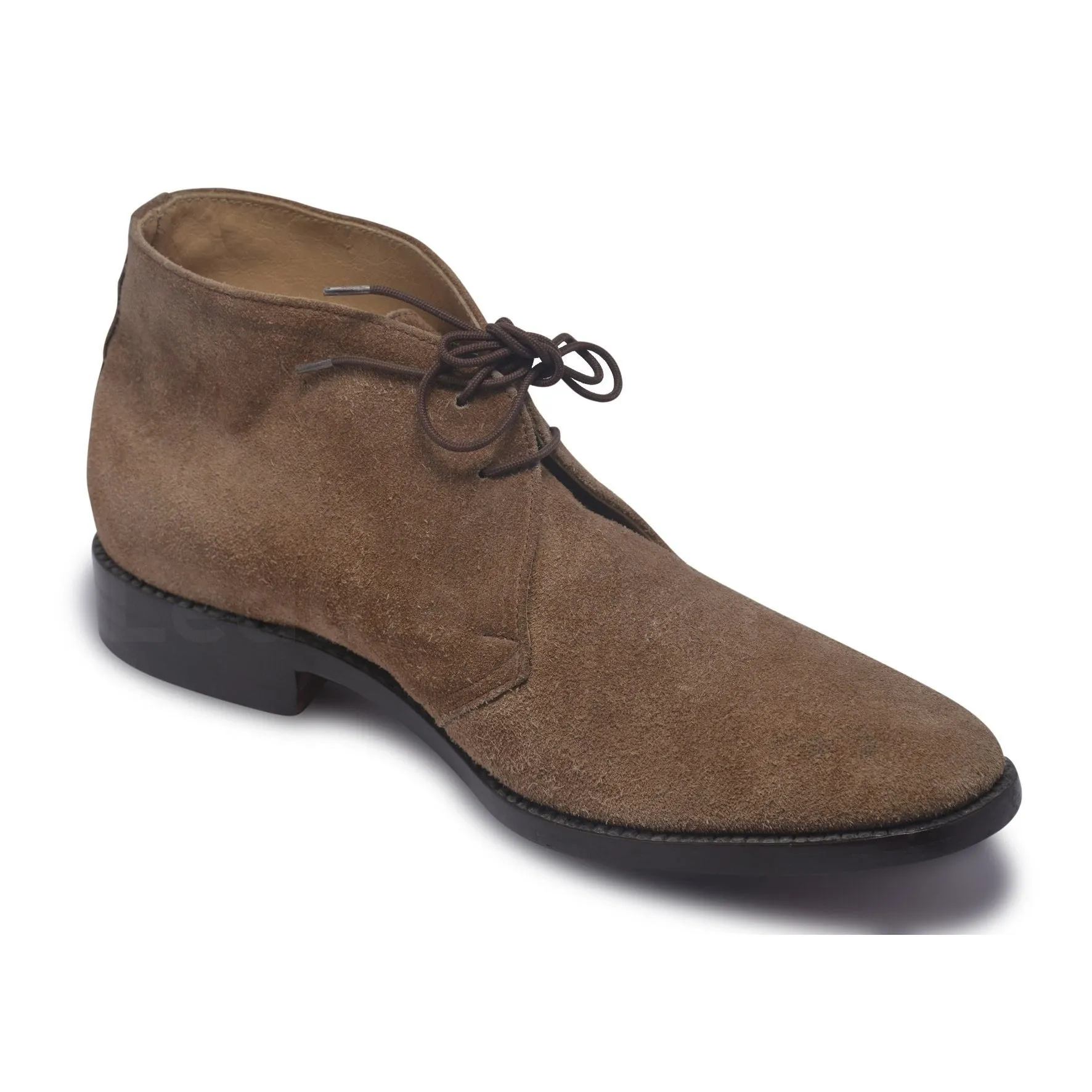 Men Light Brown Chukka Boots Suede Leather with Laces