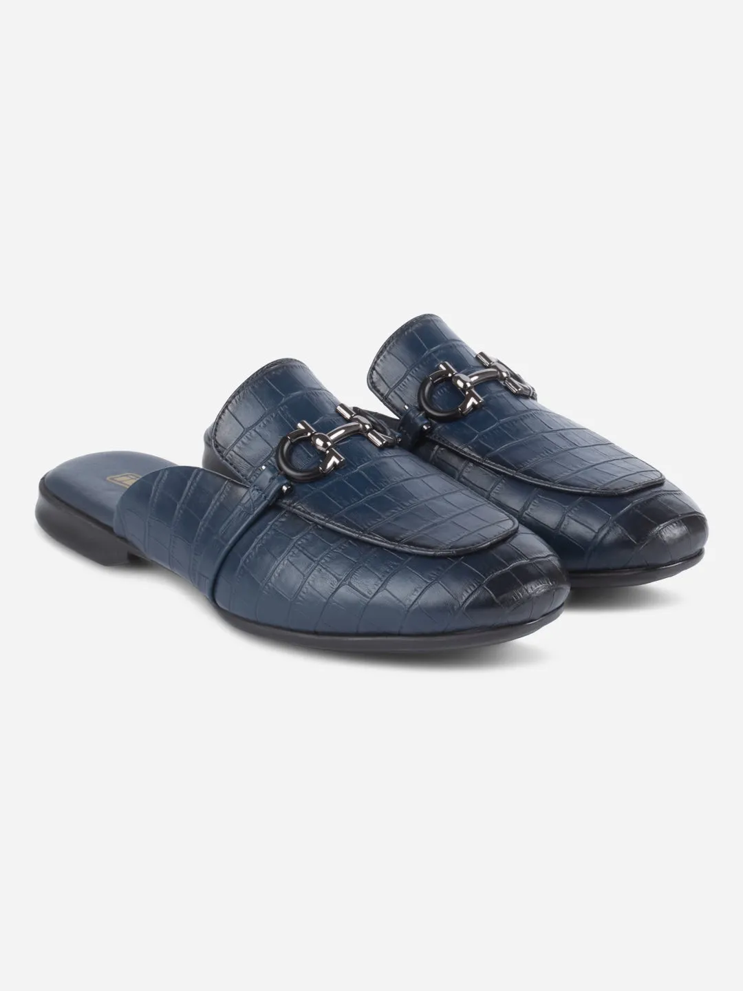 Men's Blue Smart Casual Buckle Mule (IX1089)