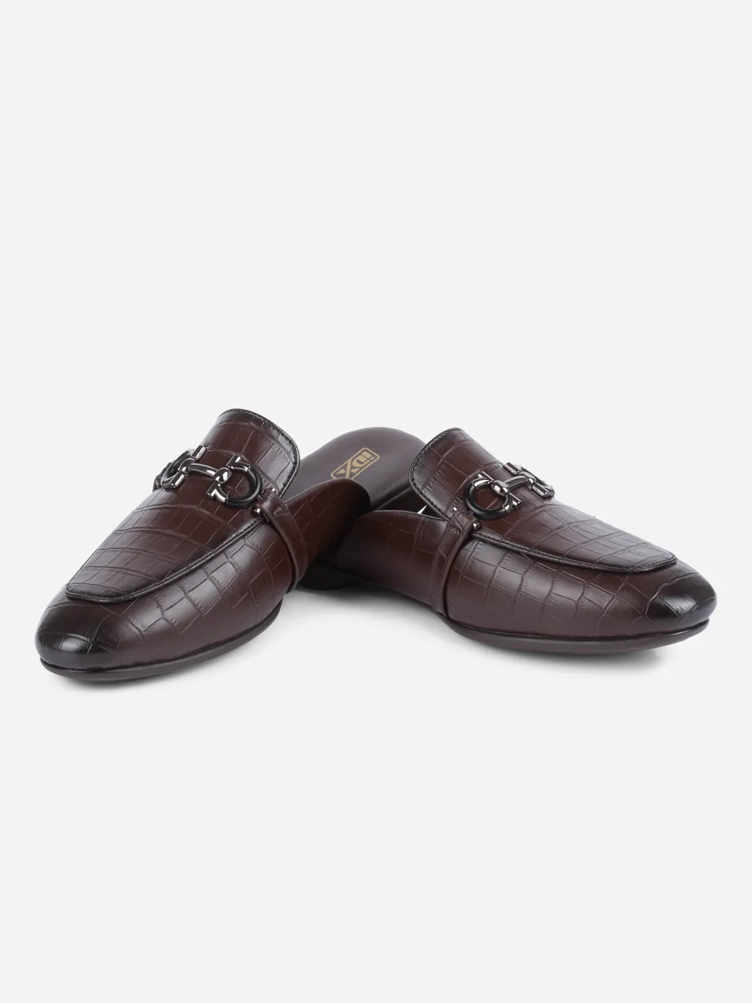 Men's Brown Smart Casual Buckle Mule (IX1089)