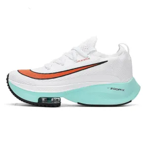 Mens Ultra Light Casual Sports Shoes in White with Orange and Teal