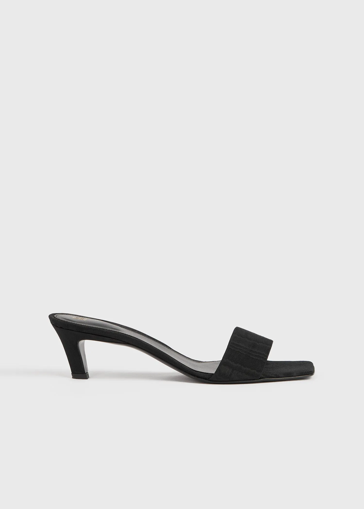 Moiré mule sandals black