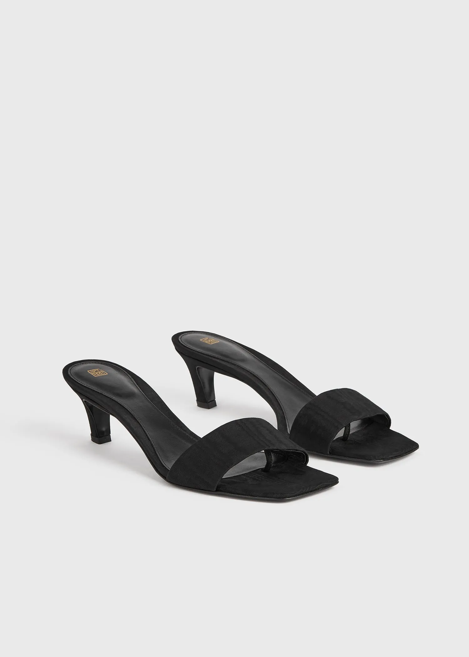 Moiré mule sandals black