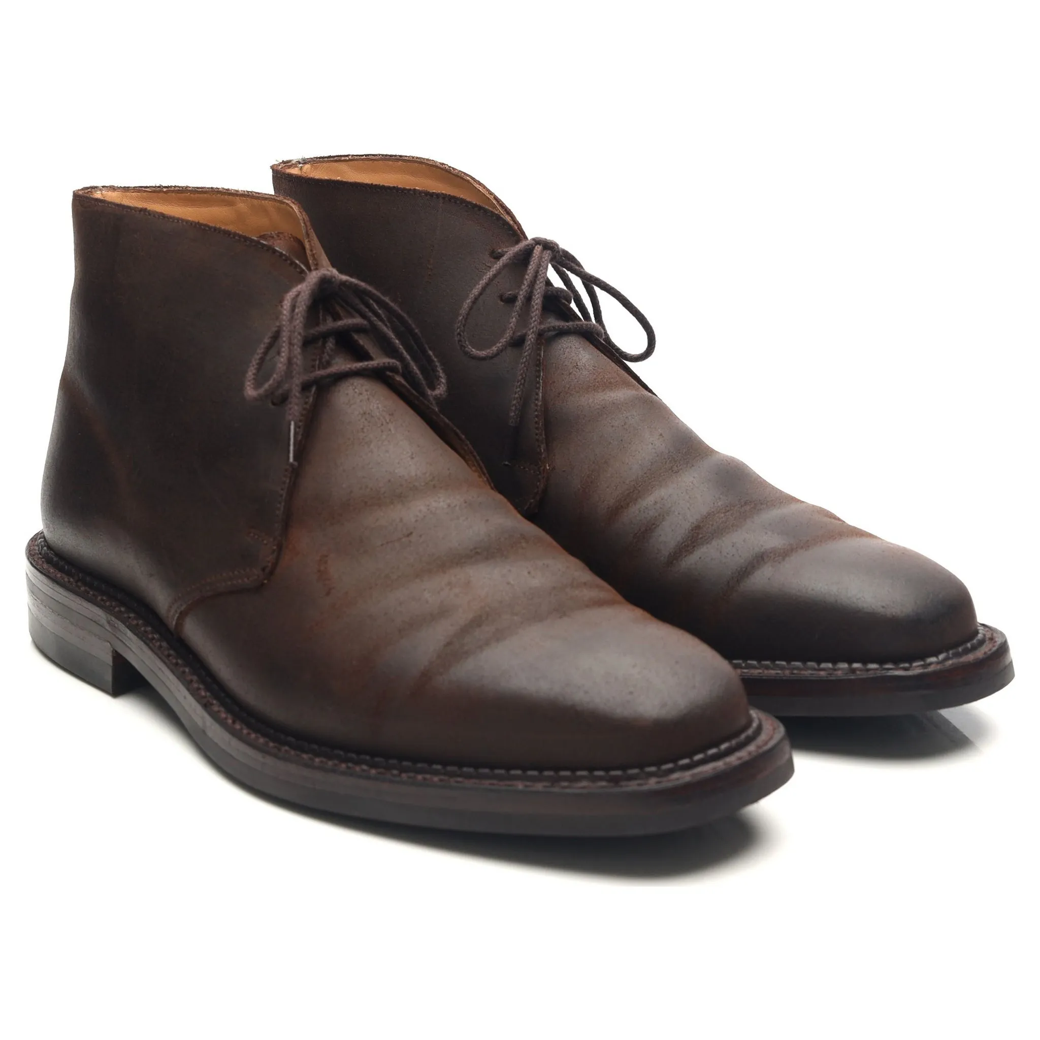 'Molton' Dark Brown Rough-Out Suede Chukka Boots UK 8.5 E