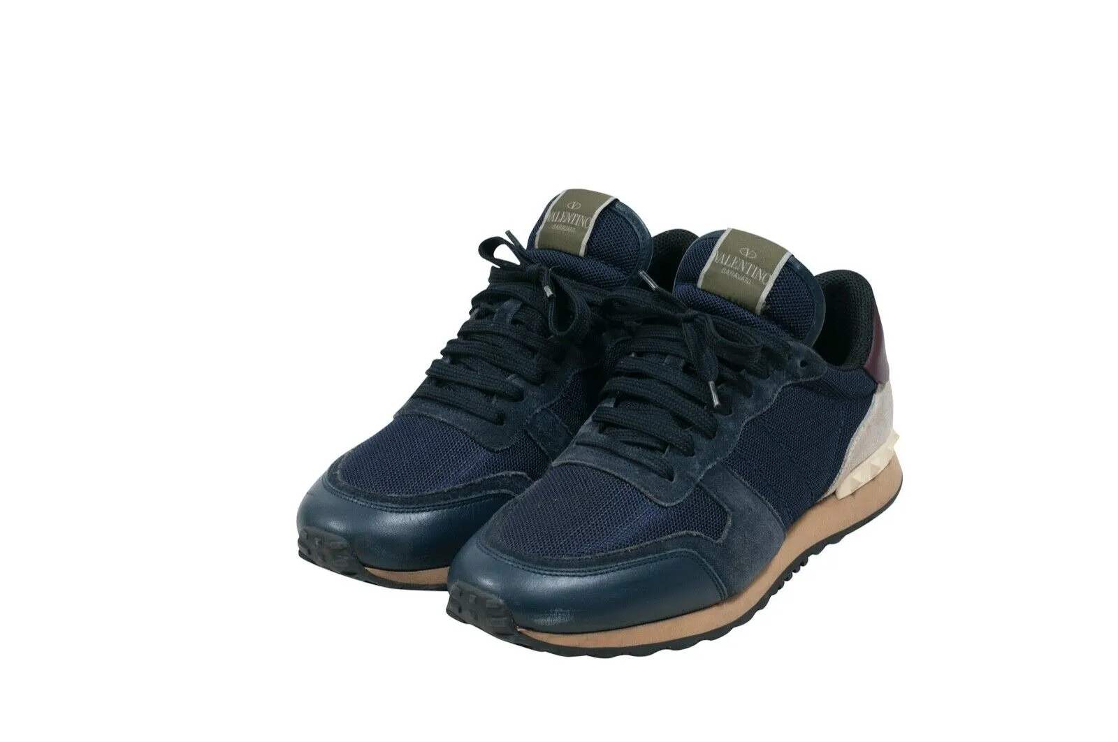 Navy Suede Mesh Low Top Rock Runner Trainer