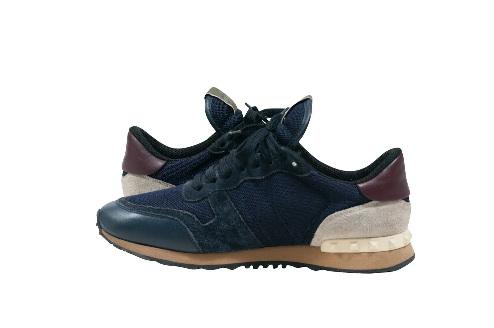 Navy Suede Mesh Low Top Rock Runner Trainer